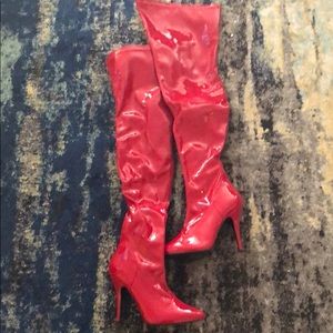 Thigh High Patent Leather Boots